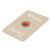 Country Linen Red Peonies Dishwasher Magnet (Linke Seite)