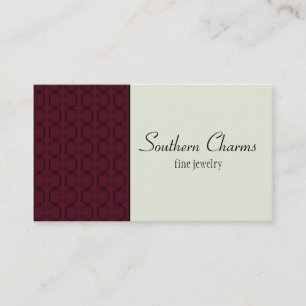 Country Lines Business Card, Burgund Visitenkarte