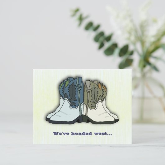Country Living Cowboy Boost neue Adresskarten Ankündigungspostkarte (Stehend Vorderseite)