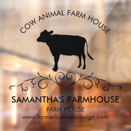 country living Farm Cow Silhouette Fensteraufkleber (Blatt 2)