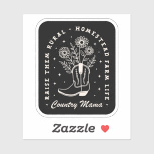 Country Mama Cowgirl Western zitiert schwarz Aufkleber