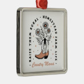 Country Mama Hausfrau Farm Leben Cowgirl Stiefel Ornament Aus Metall (Rechts)