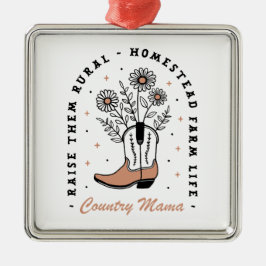 Country Mama Hausfrau Farm Leben Cowgirl Stiefel Ornament Aus Metall