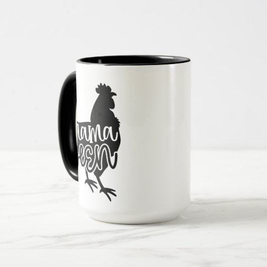 Country Mama hen Wortart Tasse (Vorderseite Links)