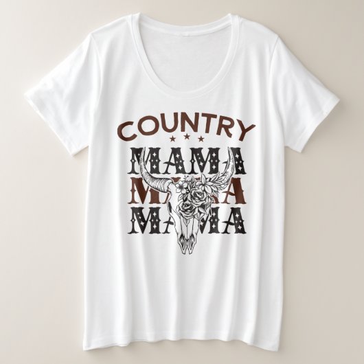 Country Mama Western Mama Große Größe T-Shirt (Design vorne)