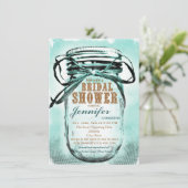 Country Mason Jar Bridal Dusche Einladungen (Stehend Vorderseite)