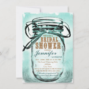 Country Mason Jar Bridal Dusche Einladungen