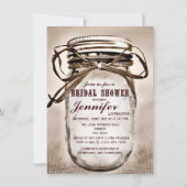 Country Mason Jar Bridal Dusche Einladungen (Vorderseite)