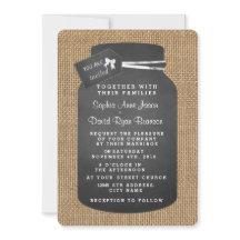 Country Mason Jar Burlap Einladungen für Hochzeite