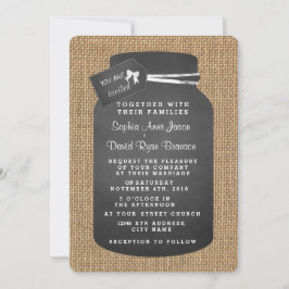 Country Mason Jar Burlap Einladungen für Hochzeite