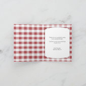 Country Mason Jar Daisy Red Gingham Dankeschön Kar Dankeskarte (Innenseite)