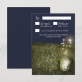 Country Mason Jar + Firefrefly Wedding RSVP Cards Karte (Vorne/Hinten)