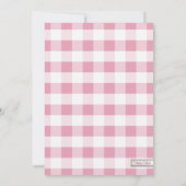 Country Mason Jar Pink Gingham Birthday Party Einladung (Rückseite)