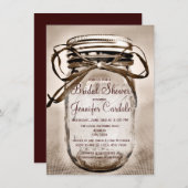 Country Mason Jar Rustic Bridal Dusche Einladungen (Vorne/Hinten)
