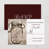 Country Mason Jar Rustic Wedding RSVP Cards Karte (Vorne/Hinten)