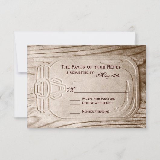 Country Mason Jar Rustic Wood Wedding RSVP Cards (Vorderseite)