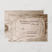 Country Mason Jar Rustic Wood Wedding RSVP Cards (Vorne/Hinten)