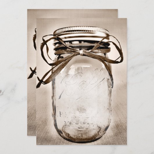 Country Mason Jar Rustikale Einladung Leere Vorlag (Vorne/Hinten)
