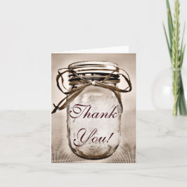 Country Mason Jar Wedding Dankeschön Karten