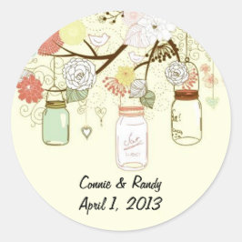 Country Mason Jar Wedding Stickers