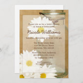 Country Mason Jar White Daisis Brautparty Einladung (Vorne/Hinten)