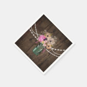Country Mason Jar Wood Blume Hochzeitsempfang Serviette (Ecke)