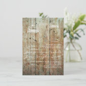 Country Mason Jars Barn Wood Wedding Einladungen (Stehend Vorderseite)