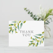 Country Meadow Greenery Vielen Dank Dankeskarte (Stehend Vorderseite)