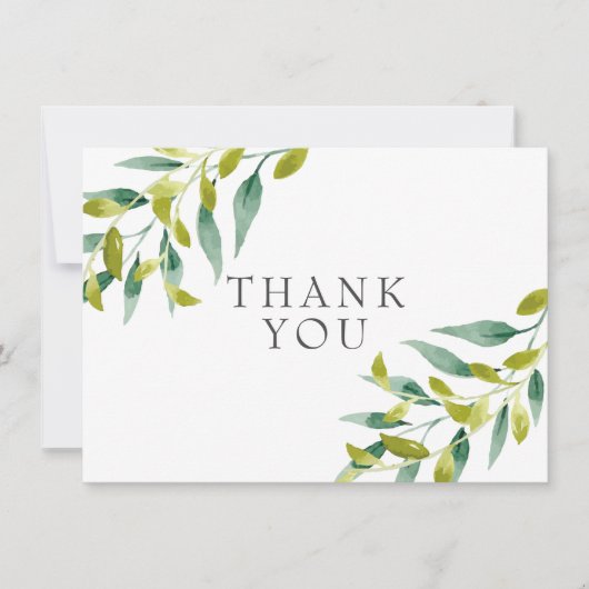 Country Meadow Greenery Vielen Dank Dankeskarte (Vorderseite)