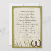 Country Meadow Rustic Horseshoes Wedding Einladung (Rückseite)