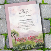 Country Meadow Watercolor Dusty Rose Hochzeit