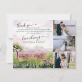 Country Meadow Wedding Watercolor Dankeskarte (Vorderseite)