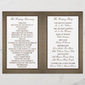 Country Monogram Tree & Burlap Wedding Programm (Rückseite)