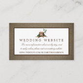 Country Monogram Tree & Burlap Wedding Website Begleitkarte (Vorderseite)