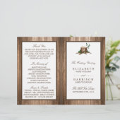 Country Monogram Tree & Wood Wedding Program (Stehend Vorderseite)