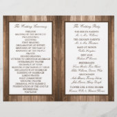 Country Monogram Tree & Wood Wedding Program (Rückseite)