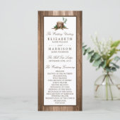Country Monogram Tree & Wood Wedding Program Programm (Stehend Vorderseite)