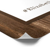 Country Monogram Tree & Wood Wedding Willkommen Poster (Ecke)