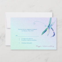 Country Morning Dragonfly Wedding RSVP
