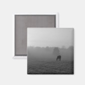 Country Morning Grayscale Magnet (Vorderseite/Rückseite)