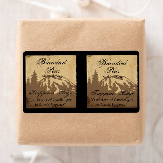 Country Mountain Range auf Pergamentkerze Label (Insitu)