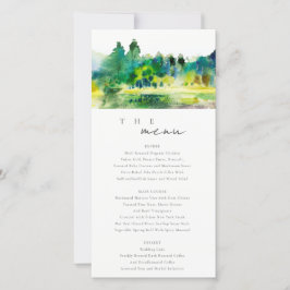Country Mountain River Landscape Wedding Menü Kart Dankeskarte