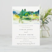 Country Mountain River Landschaft Paare Dusche Einladung (Stehend Vorderseite)