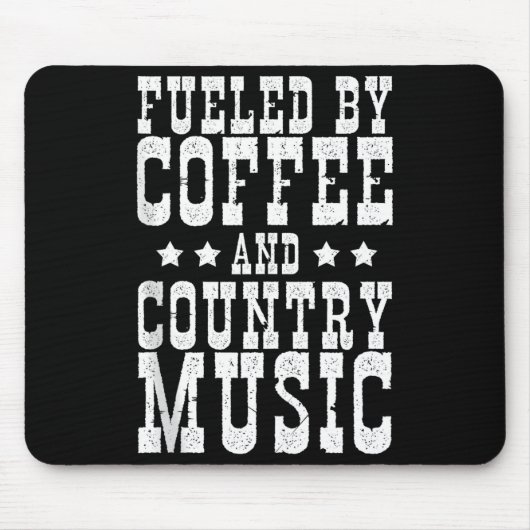Country Music & Coffee - Funny Quote Western M Mousepad (Vorne)