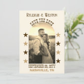 Country Music Concert Wedding Foto Save the Date (Stehend Vorderseite)