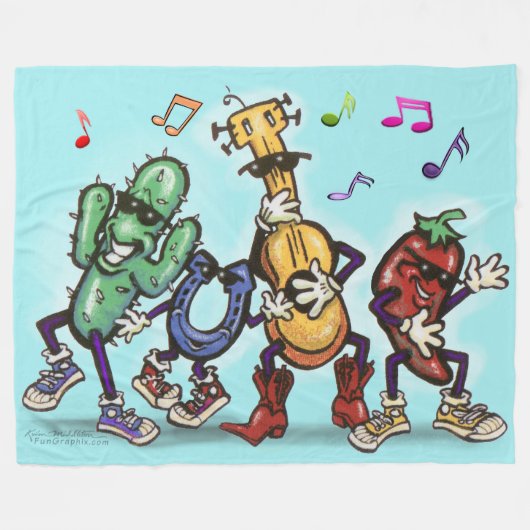 Country Music Dancing Fleecedecke (Vorderseite (Horizontal))