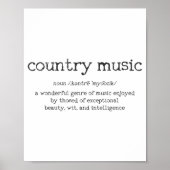 Country Music Definition Funny Saying Musician Gif Poster (Vorne)