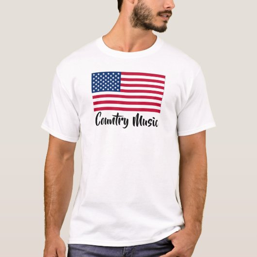 Country Music Fan USA Flag Patriotic American T-Shirt (Vorderseite)