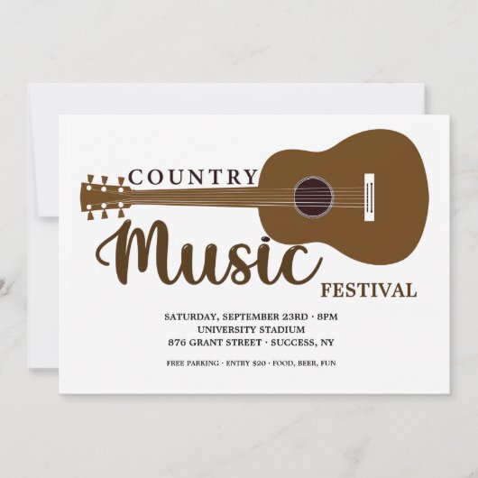 Country Music Festival - Einladung (Vorderseite)