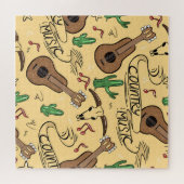 Country Music Gitarre Cactus Pattern Puzzle (Horizontal)